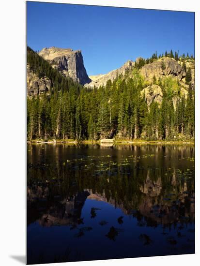 Hallet Peak Reflected in Dream Lake, Rocky Mountain National Park, Colorado, USA-Bernard Friel-Mounted Photographic Print