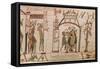 Halley's Comet and Harold Receiving Bad News, Detail from the Bayeux Tapestry-null-Framed Stretched Canvas