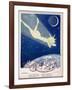 Halley's Comet Soars Over Denmark-Axel Nygaard-Framed Art Print