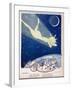 Halley's Comet Soars Over Denmark-Axel Nygaard-Framed Art Print