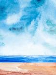 Ocean and Blue Sky Watercolor I-Hallie Clausen-Art Print