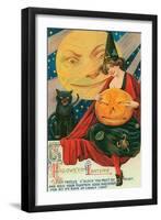 Hallow Witch Pumpkin Cat-Vintage Apple Collection-Framed Giclee Print