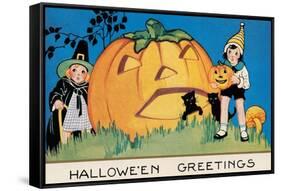 Hallowe'en Greetings-null-Framed Stretched Canvas