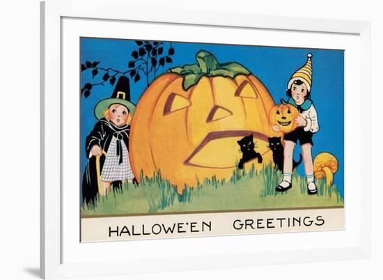 Hallowe'en Greetings-null-Framed Premium Giclee Print