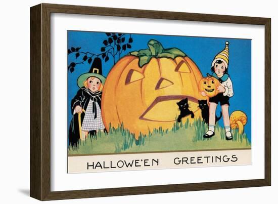 Hallowe'en Greetings-null-Framed Art Print