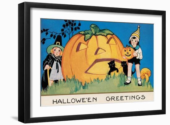 Hallowe'en Greetings-null-Framed Art Print