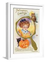 Hallowe'en Magic: Lighting the Pumpkin Lantern-null-Framed Art Print