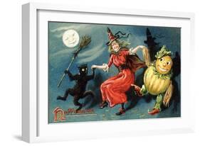 Hallowe'en Postcard-null-Framed Giclee Print