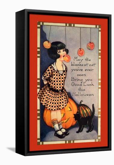 Halloween Apple Bobbing-Vintage Apple Collection-Framed Stretched Canvas