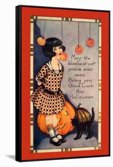 Halloween Apple Bobbing-Vintage Apple Collection-Framed Stretched Canvas