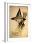 Halloween Beautiful Green Witch-Vintage Apple Collection-Framed Giclee Print