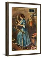 Halloween Blue Dress Mirror-Vintage Apple Collection-Framed Giclee Print