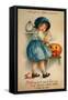 Halloween Blue Girl Clock-Vintage Apple Collection-Framed Stretched Canvas