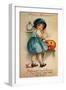 Halloween Blue Girl Clock-Vintage Apple Collection-Framed Giclee Print