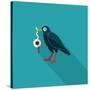 Halloween Crow and Eyeball Flat Icon with Long Shadow,Eps10-eatcute-Stretched Canvas