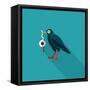 Halloween Crow and Eyeball Flat Icon with Long Shadow,Eps10-eatcute-Framed Stretched Canvas