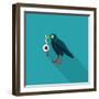 Halloween Crow and Eyeball Flat Icon with Long Shadow,Eps10-eatcute-Framed Art Print