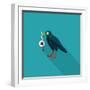 Halloween Crow and Eyeball Flat Icon with Long Shadow,Eps10-eatcute-Framed Art Print