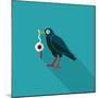 Halloween Crow and Eyeball Flat Icon with Long Shadow,Eps10-eatcute-Mounted Art Print