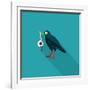 Halloween Crow and Eyeball Flat Icon with Long Shadow,Eps10-eatcute-Framed Art Print