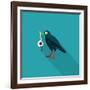 Halloween Crow and Eyeball Flat Icon with Long Shadow,Eps10-eatcute-Framed Art Print