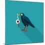 Halloween Crow and Eyeball Flat Icon with Long Shadow,Eps10-eatcute-Mounted Art Print