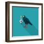 Halloween Crow and Eyeball Flat Icon with Long Shadow,Eps10-eatcute-Framed Art Print