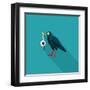 Halloween Crow and Eyeball Flat Icon with Long Shadow,Eps10-eatcute-Framed Art Print