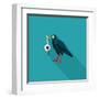 Halloween Crow and Eyeball Flat Icon with Long Shadow,Eps10-eatcute-Framed Art Print