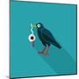 Halloween Crow and Eyeball Flat Icon with Long Shadow,Eps10-eatcute-Mounted Art Print