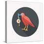 Halloween Crow and Eyeball Flat Icon with Long Shadow,Eps10-eatcute-Stretched Canvas