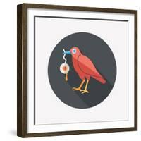 Halloween Crow and Eyeball Flat Icon with Long Shadow,Eps10-eatcute-Framed Premium Giclee Print