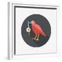 Halloween Crow and Eyeball Flat Icon with Long Shadow,Eps10-eatcute-Framed Premium Giclee Print
