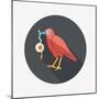 Halloween Crow and Eyeball Flat Icon with Long Shadow,Eps10-eatcute-Mounted Premium Giclee Print