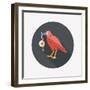 Halloween Crow and Eyeball Flat Icon with Long Shadow,Eps10-eatcute-Framed Art Print