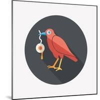 Halloween Crow and Eyeball Flat Icon with Long Shadow,Eps10-eatcute-Mounted Art Print