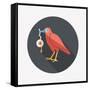 Halloween Crow and Eyeball Flat Icon with Long Shadow,Eps10-eatcute-Framed Stretched Canvas