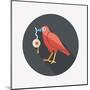 Halloween Crow and Eyeball Flat Icon with Long Shadow,Eps10-eatcute-Mounted Art Print