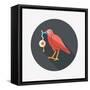 Halloween Crow and Eyeball Flat Icon with Long Shadow,Eps10-eatcute-Framed Stretched Canvas