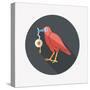 Halloween Crow and Eyeball Flat Icon with Long Shadow,Eps10-eatcute-Stretched Canvas