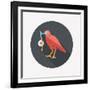 Halloween Crow and Eyeball Flat Icon with Long Shadow,Eps10-eatcute-Framed Art Print