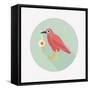 Halloween Crow and Eyeball Flat Icon with Long Shadow,Eps10-eatcute-Framed Stretched Canvas