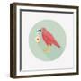 Halloween Crow and Eyeball Flat Icon with Long Shadow,Eps10-eatcute-Framed Art Print