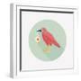 Halloween Crow and Eyeball Flat Icon with Long Shadow,Eps10-eatcute-Framed Art Print