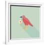 Halloween Crow and Eyeball Flat Icon with Long Shadow,Eps10-eatcute-Framed Art Print