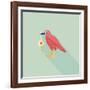 Halloween Crow and Eyeball Flat Icon with Long Shadow,Eps10-eatcute-Framed Art Print