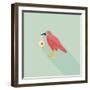 Halloween Crow and Eyeball Flat Icon with Long Shadow,Eps10-eatcute-Framed Art Print