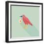 Halloween Crow and Eyeball Flat Icon with Long Shadow,Eps10-eatcute-Framed Art Print