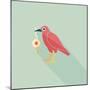 Halloween Crow and Eyeball Flat Icon with Long Shadow,Eps10-eatcute-Mounted Art Print