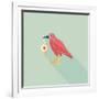 Halloween Crow and Eyeball Flat Icon with Long Shadow,Eps10-eatcute-Framed Art Print